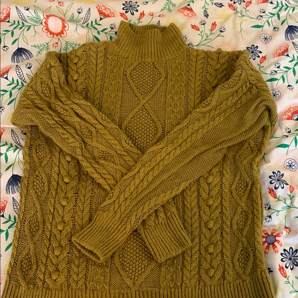 Garnet Hill Yellow Ribbed Knit Sweater
